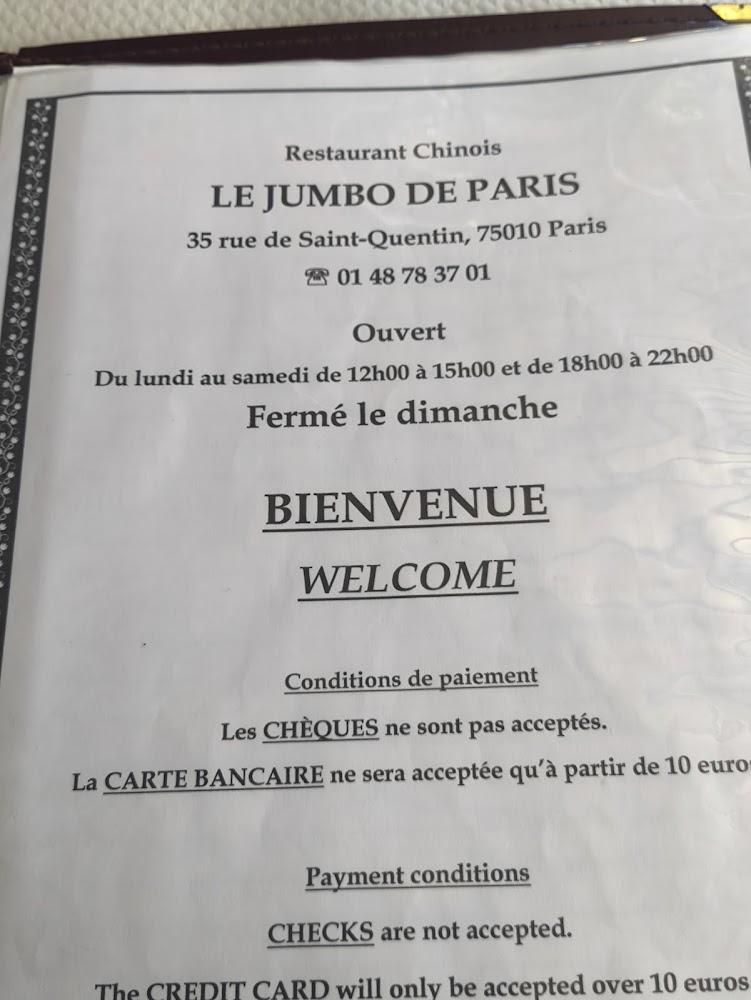 Jumbo de Paris - Menu Image 4